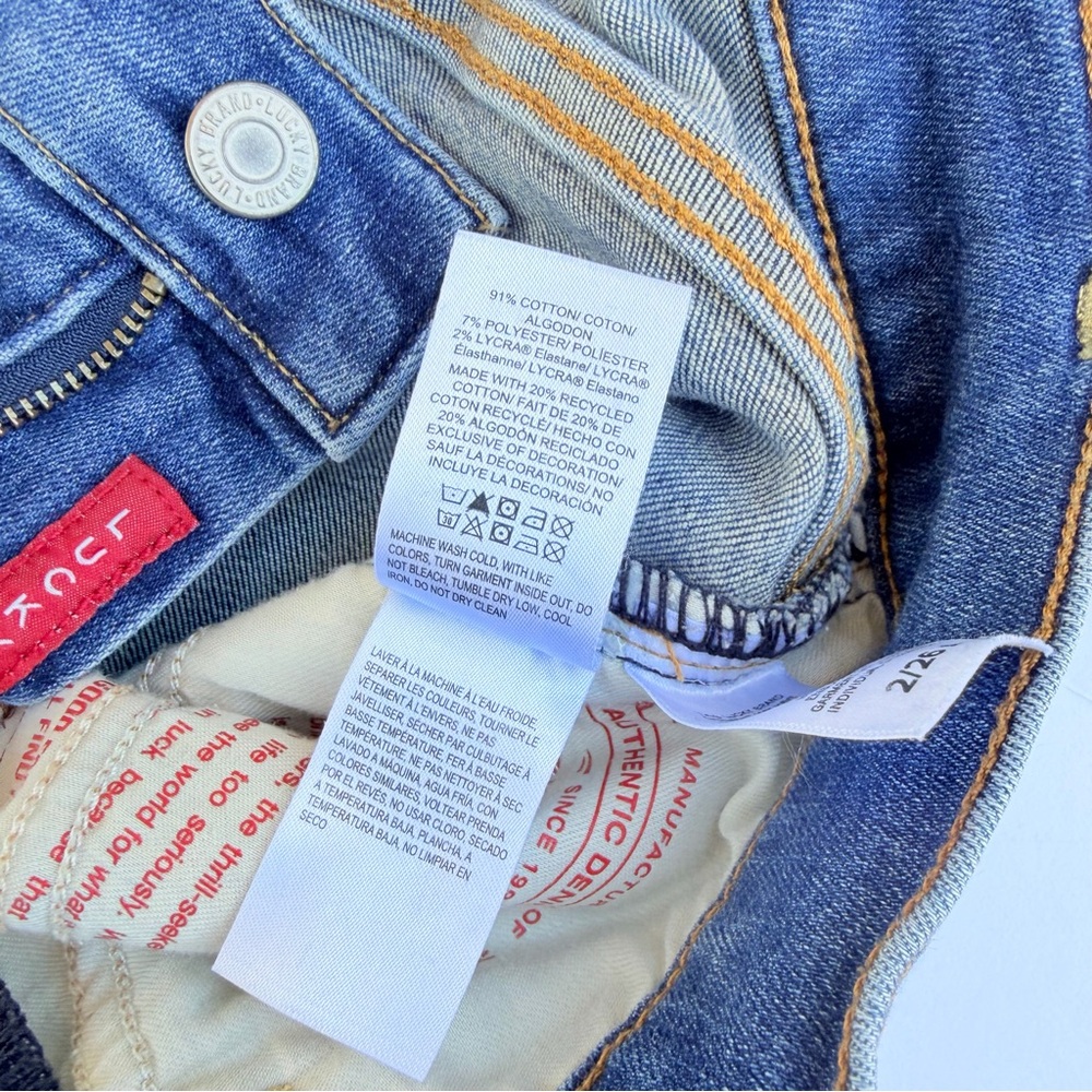 Woman’s Lucky Brand🍀 Denim Jeans Size 2/26 Zoe High Rise Straight - Picture 9 of 12